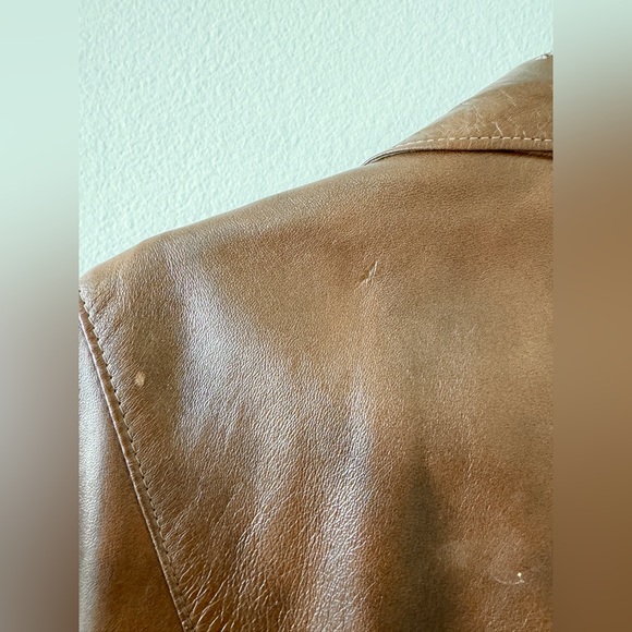 Vintage New Generation by Grais Brown Genuine Leather Jacket Blazer Size 46 - Picture 3 of 14